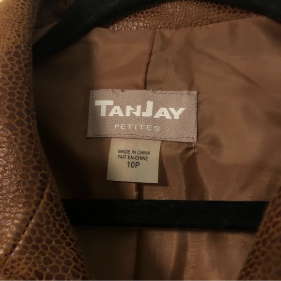 TanJay Petites Brown Faux Leather Jacket - Picture 4 of 5